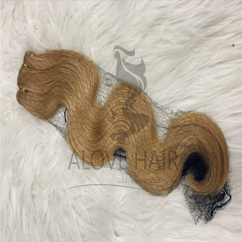 High quality mix color wavy hand tied wefts